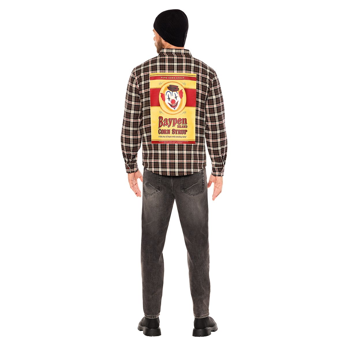 Adult Clown in a Cornfield Flannel Shirt RED