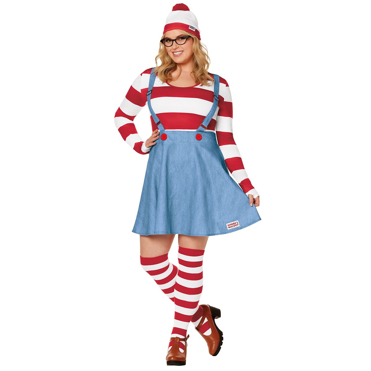 Adult Wenda Dress Costume - Where's Waldo? RED/WHITE/BLUE
