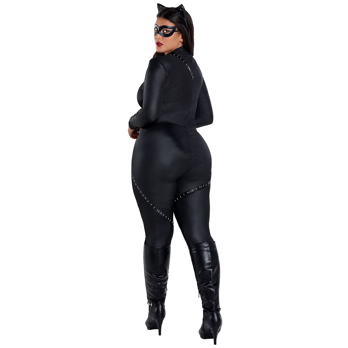 Adult Catwoman Plus Size Catsuit Costume - DC Villains BLACK