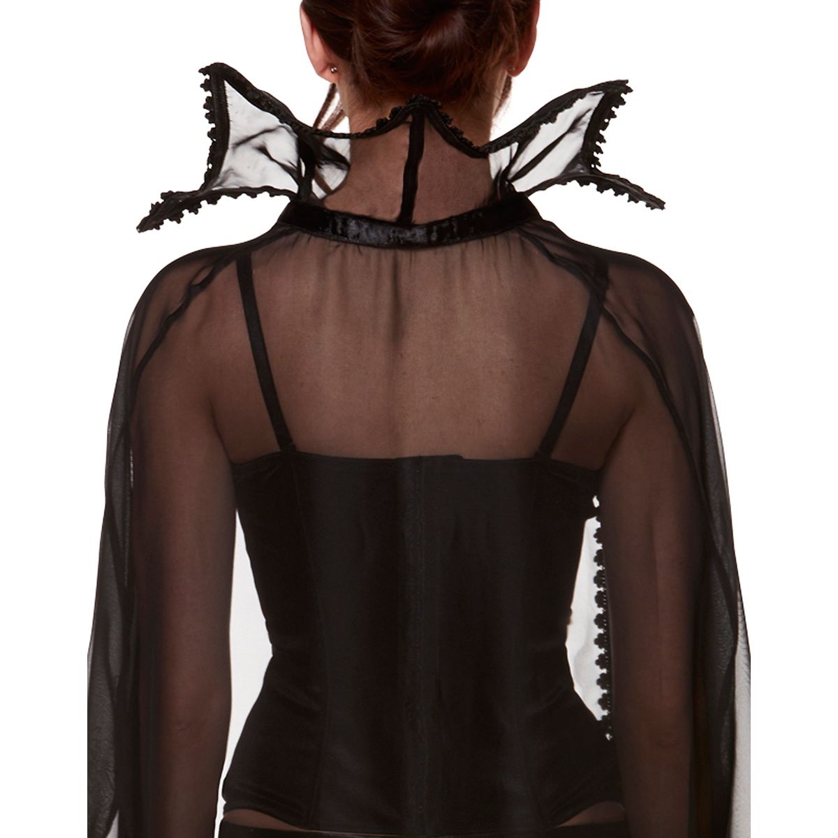 Adult Sheer Vampire Cape BLACK