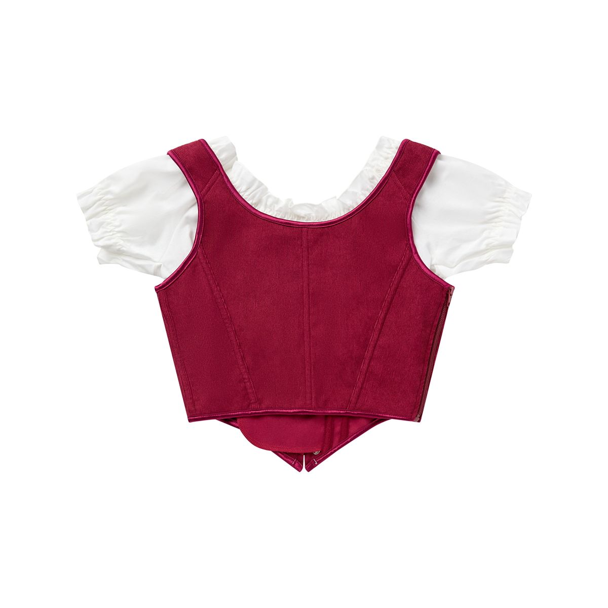 Burgundy Pirate Corset Top BURGUNDY