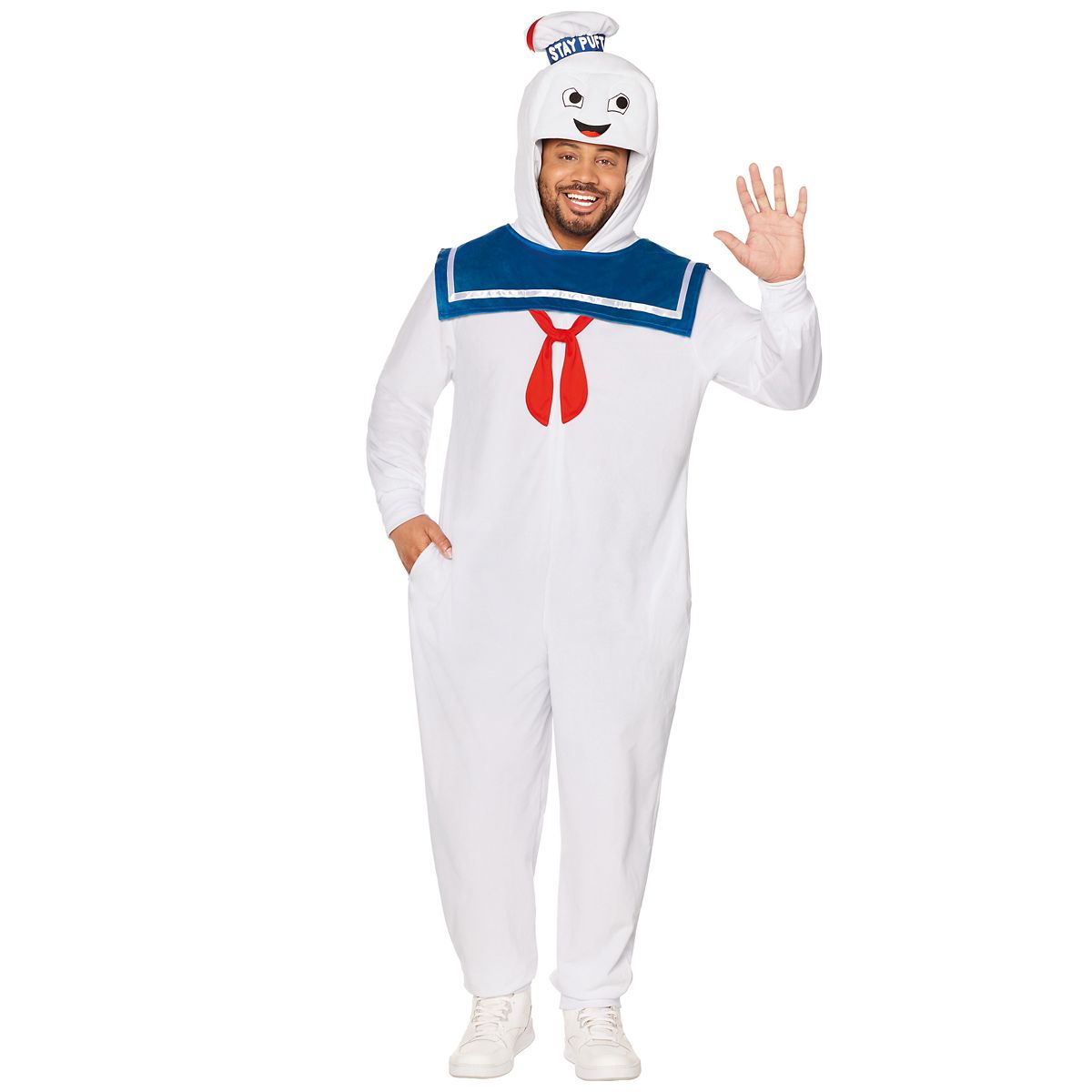 Adult Stay Puft Plus Size Jumpsuit Costume - Ghostbusters BLUE / WHITE