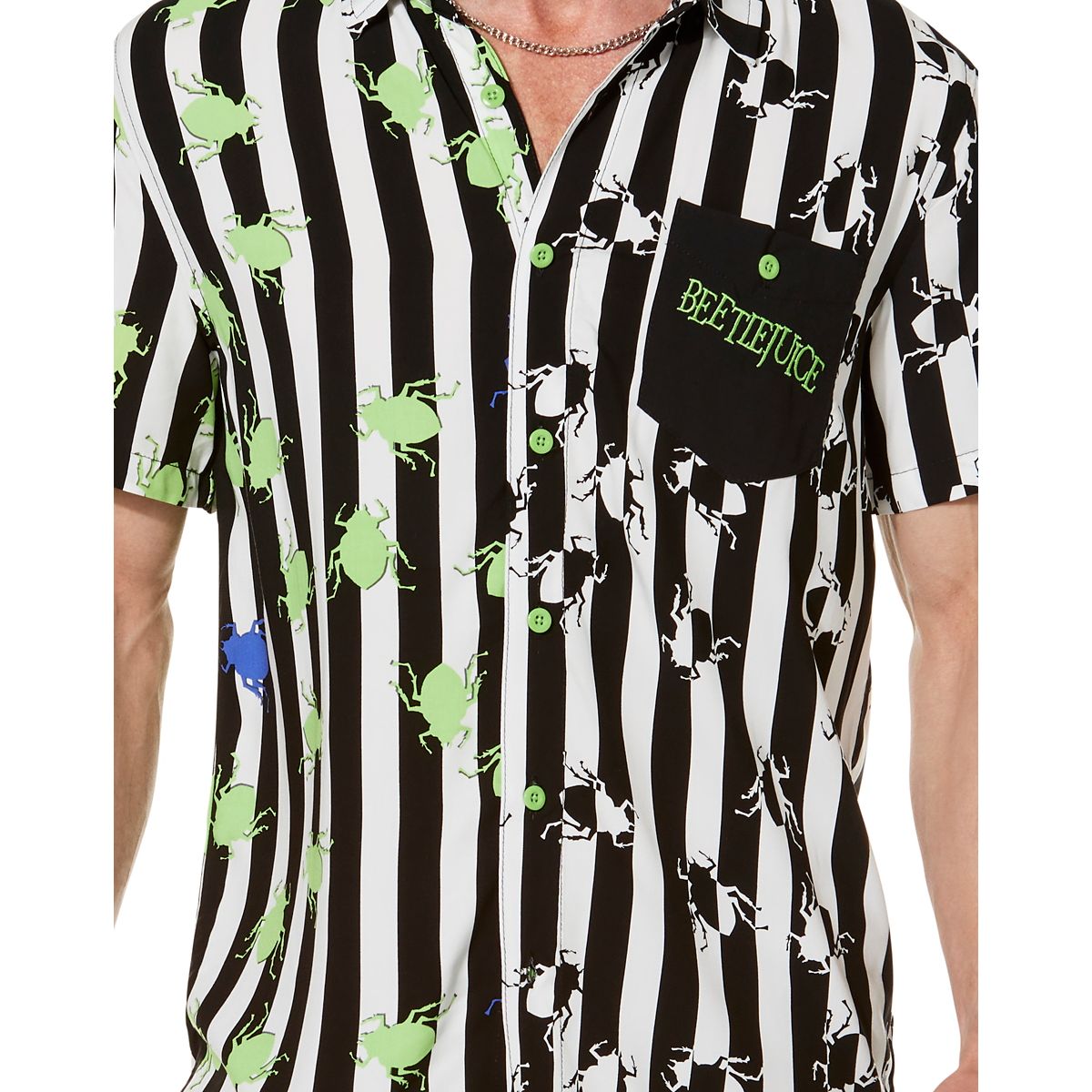 Beetlejuice Spider Button Down Shirt MULTI-COLOR