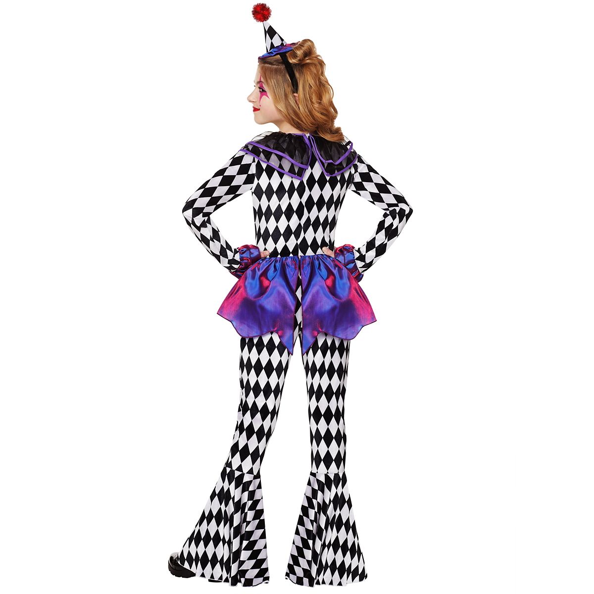 Kids Carnival Clown Unitard Costume BLACK