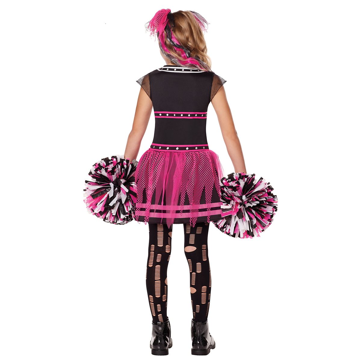 Kids Scare Squad Cheerleader Costume BLACK AND PINK