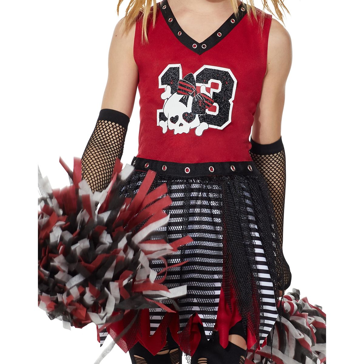 Kids Zombie Cheerleader Costume RED