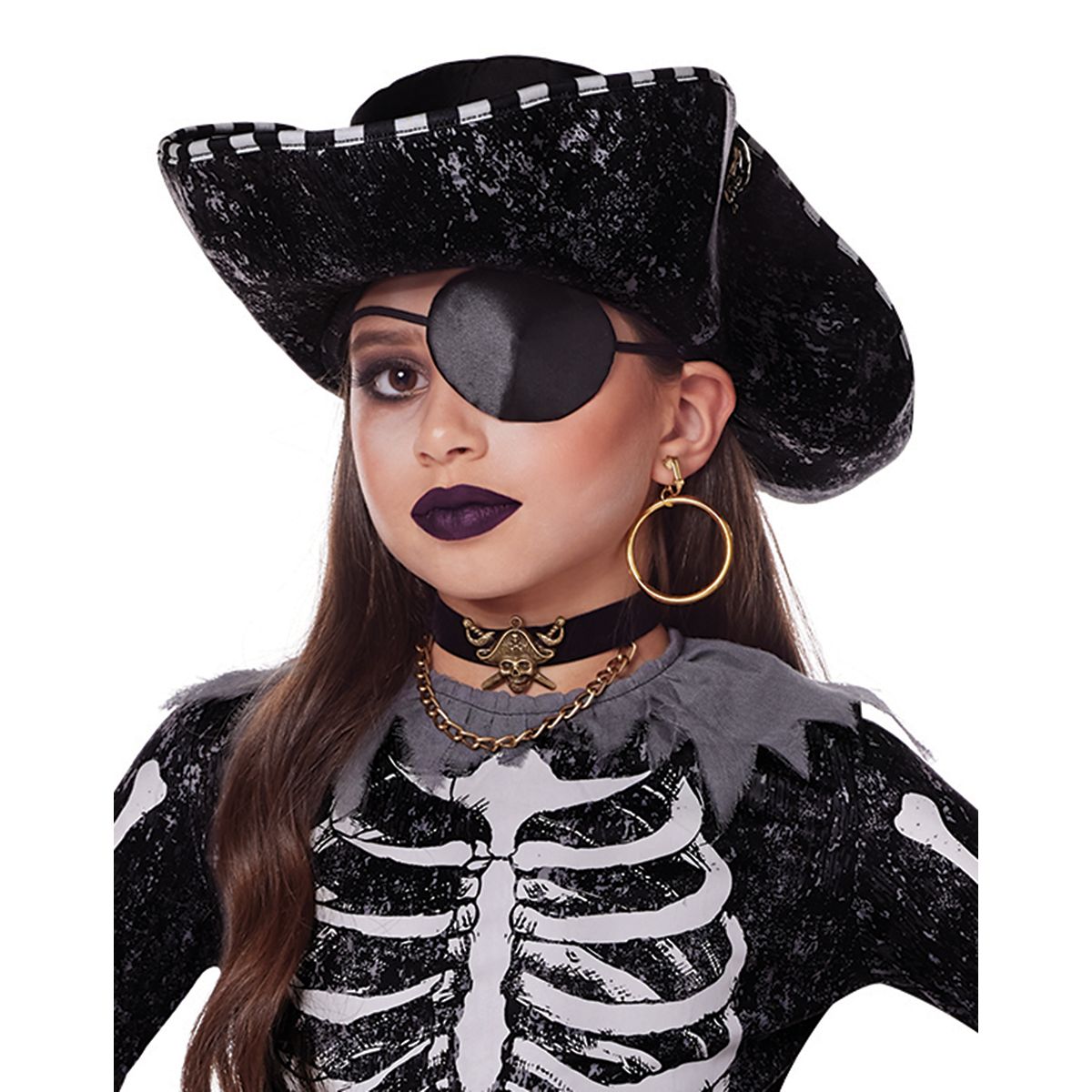 Kids Skeleton Pirate Costume BLACK