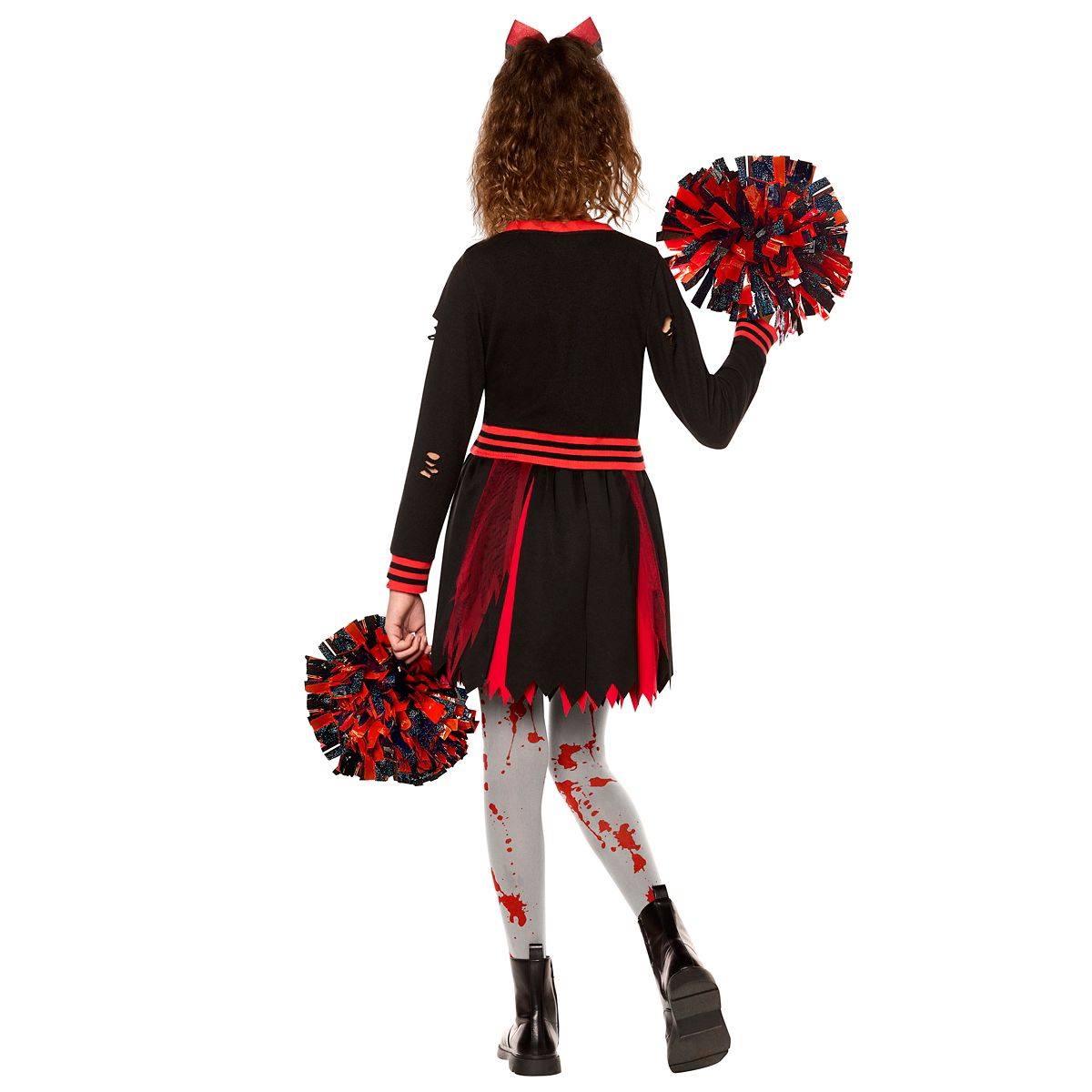 Kids Varsity Screamleader Costume BLACK AND RED