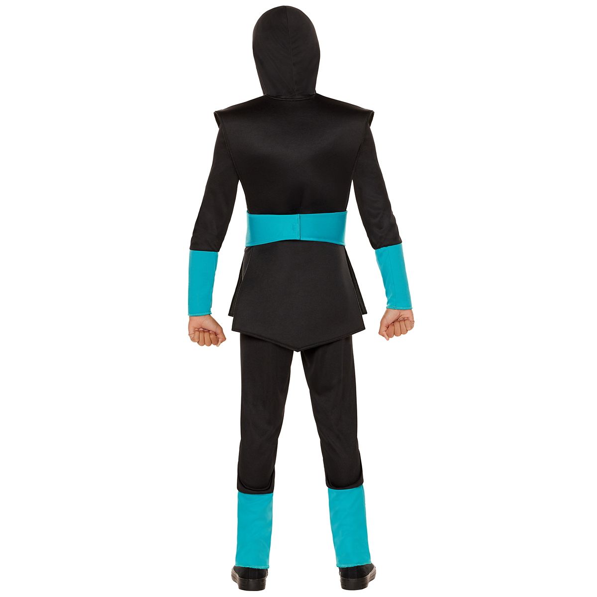 Kids Blue Light-Up EL Wire Ninja Costume BLACK AND BLUE
