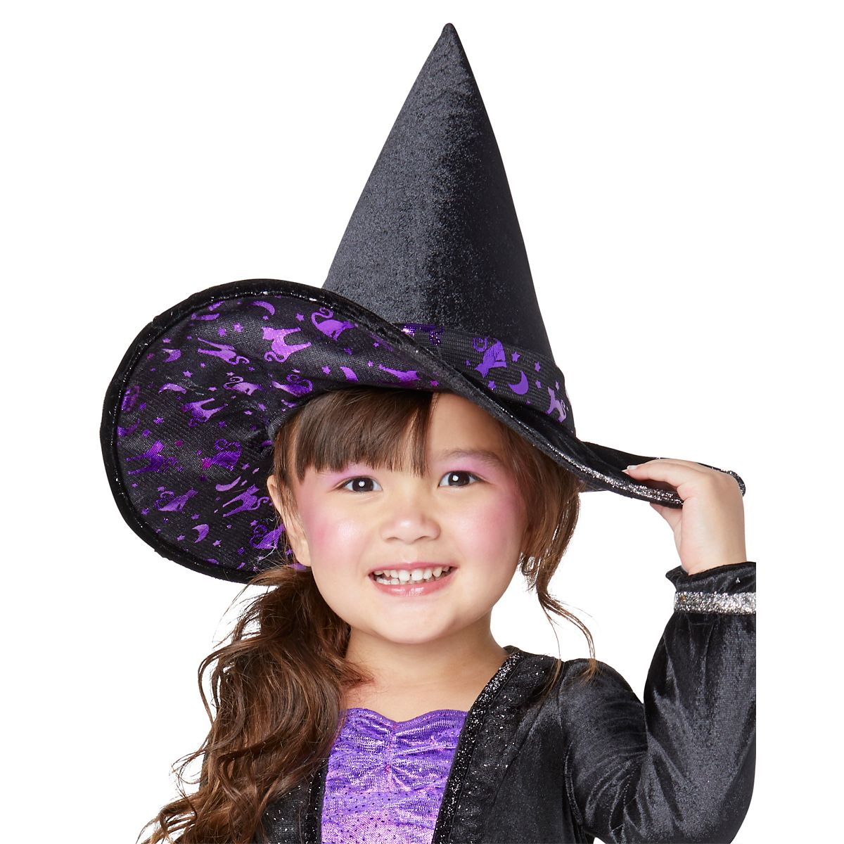 Toddler Fancy Witch Costume BLACK AND PURPLE