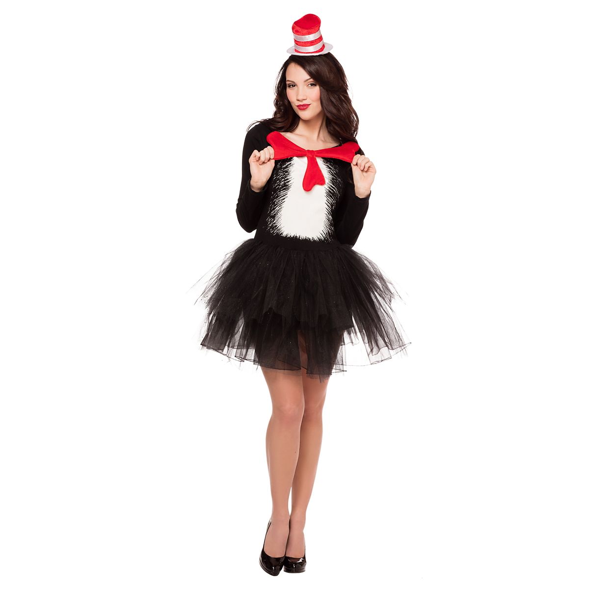 Adult Cat in the Hat Tutu Dress - Dr. Seuss BLACK AND WHITE