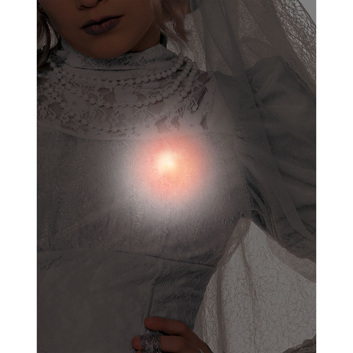 Kids Light-Up Constance Hatchaway Costume - Disney The Haunted Mansion GRAY