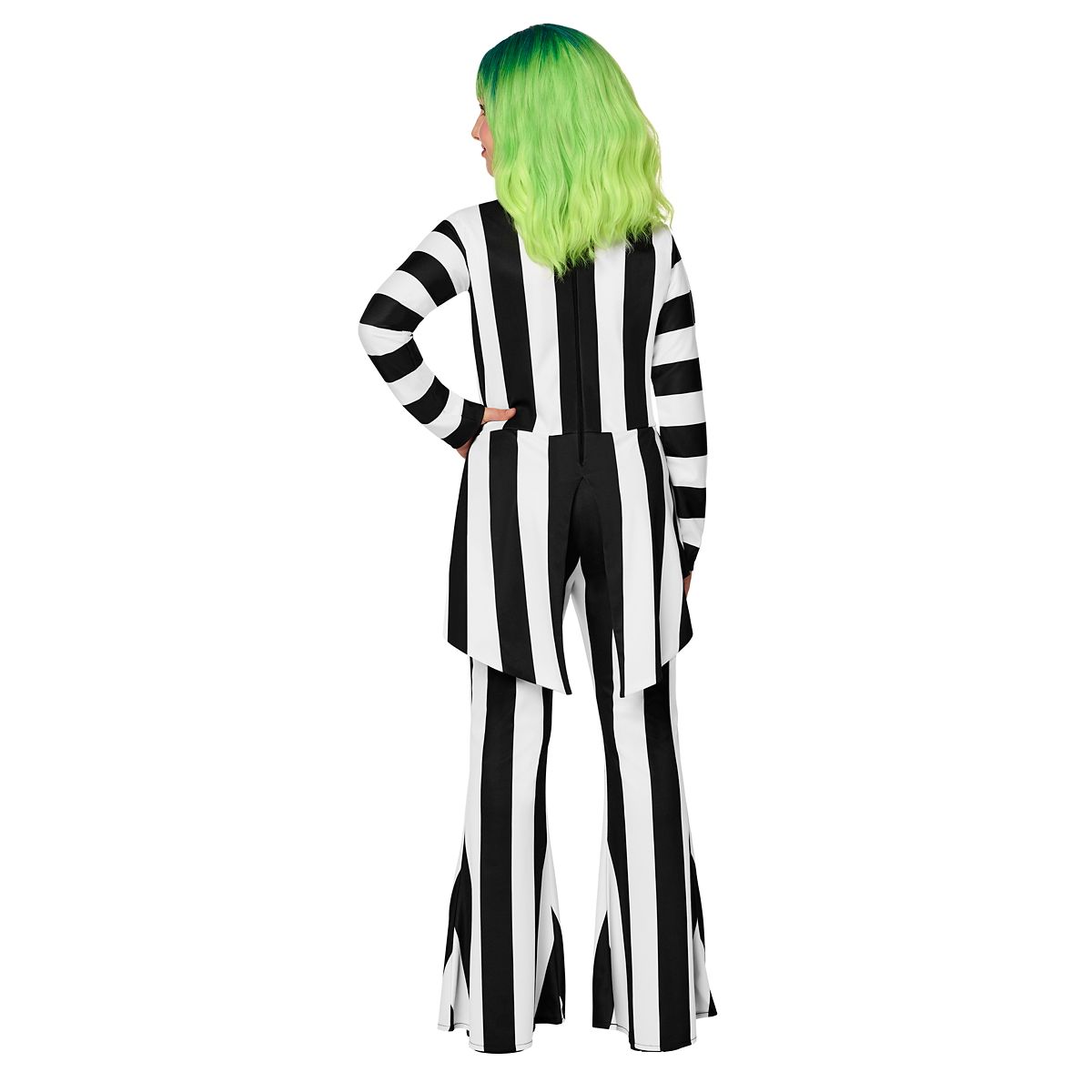 Kids Beetlejuice Striped Jumpsuit Costume BLACK AND WHITE
