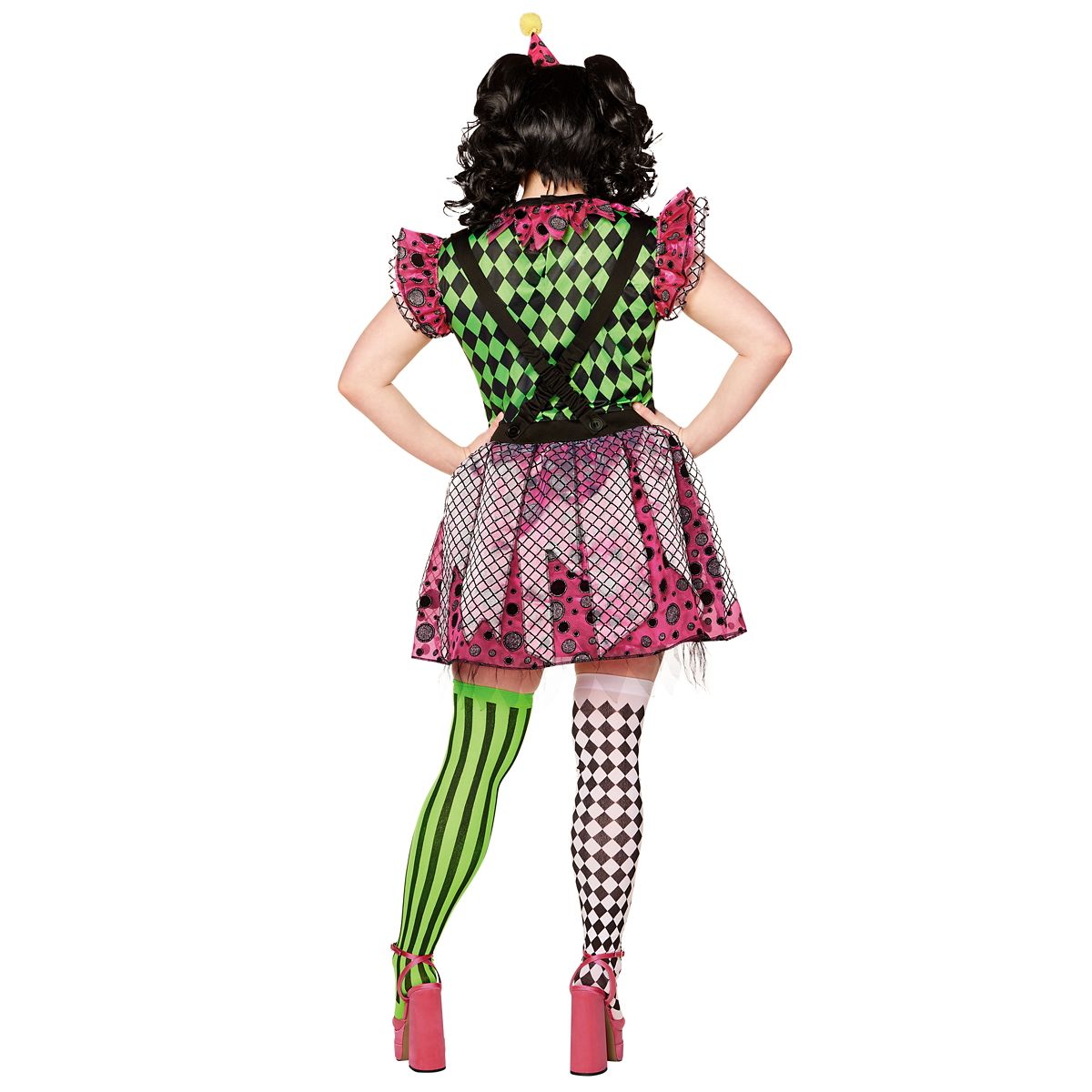 Adult Neon Clown Costume NEON PINK