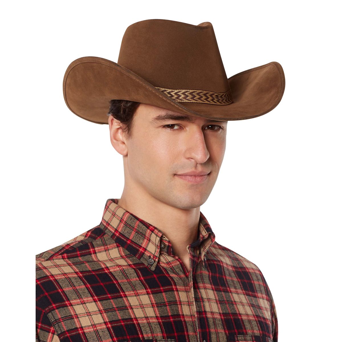 Brown Cowboy Hat Deluxe BROWN