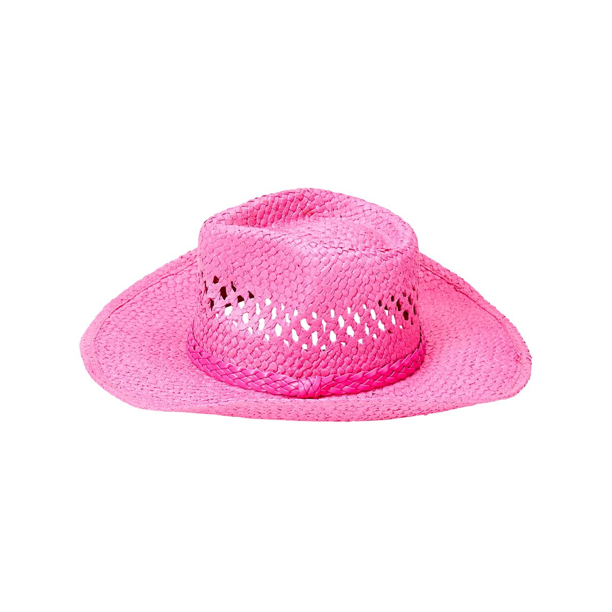 Pink Straw Cowboy Hat PINK