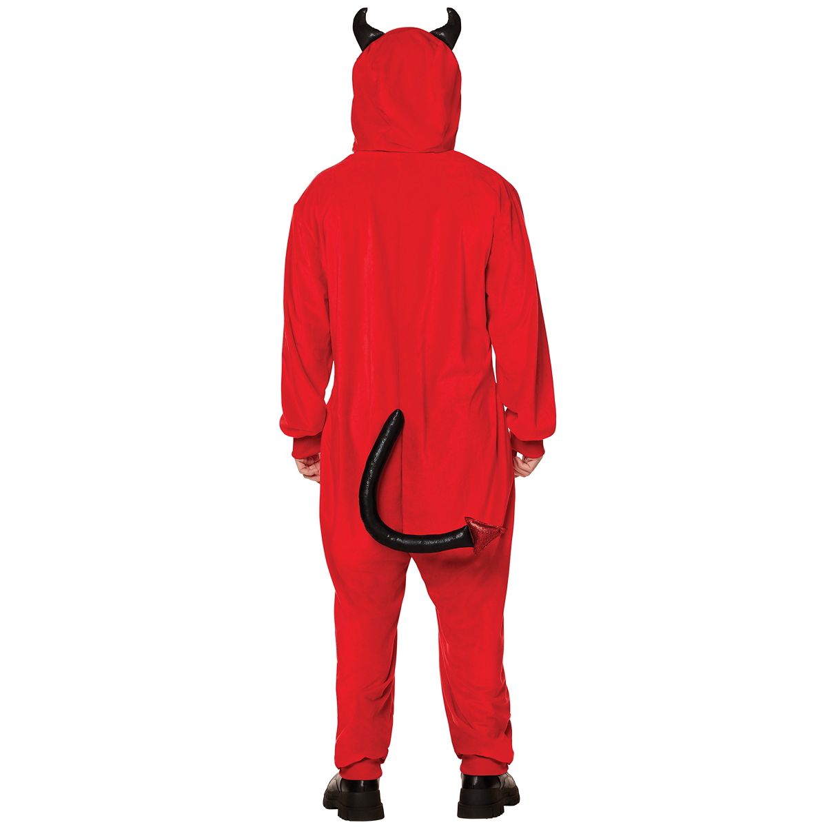 Adult Red and Black Devil Jumpsuit BLACK AND RED