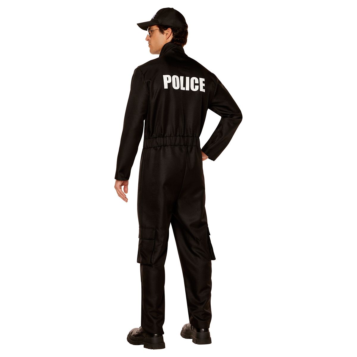 Adult Police Jumpsuit Costume BLACK
