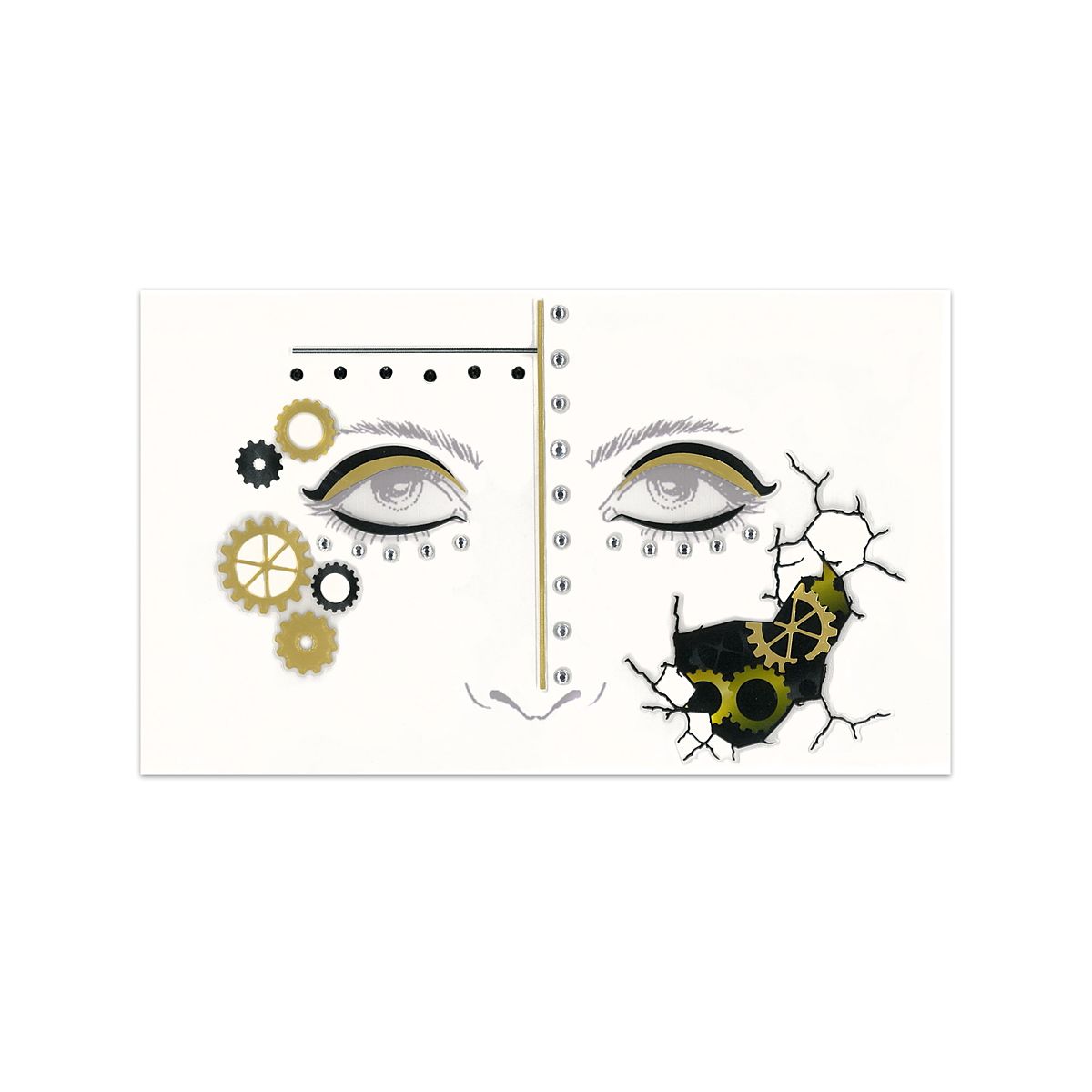 Steampunk Gear Face Decal Deluxe MULTI-COLOR