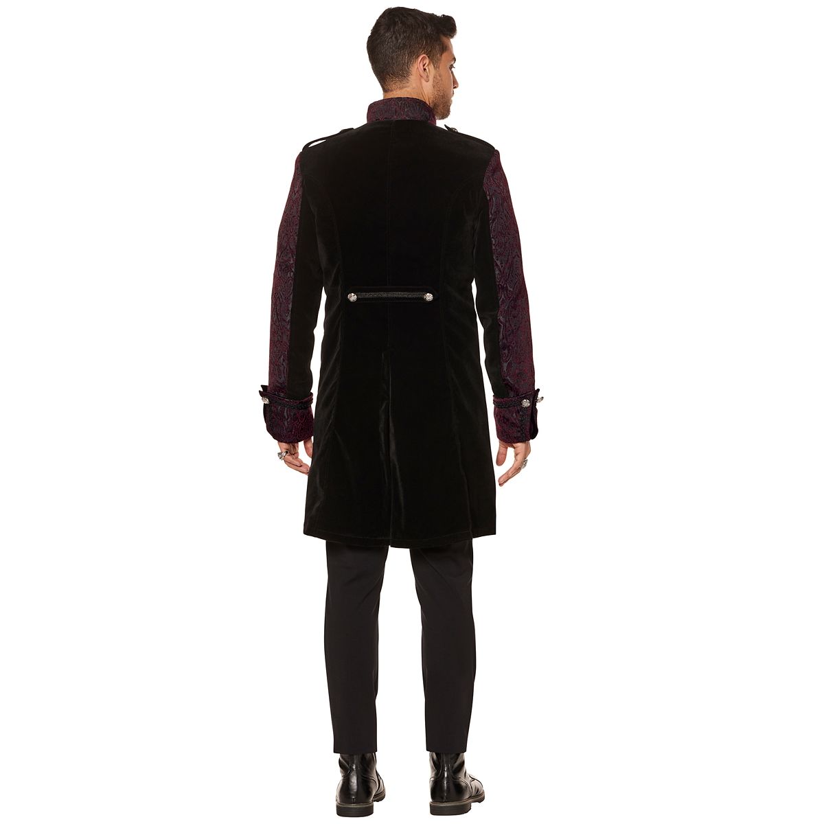 Adult Burgundy Vampire Jacket BLACK AND RED