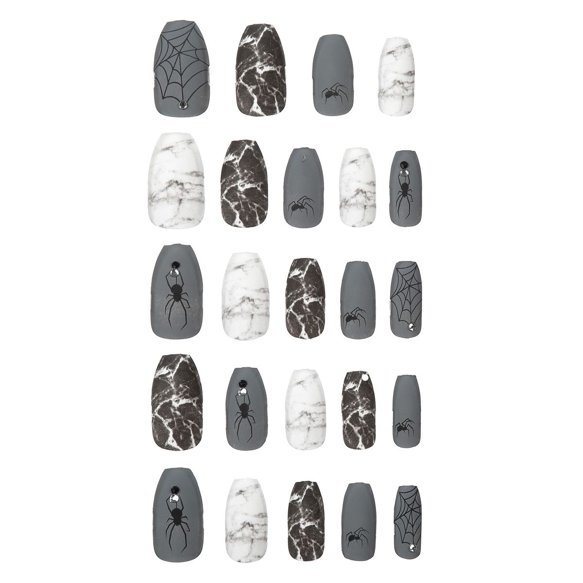 Spider Press On Nails GRAY
