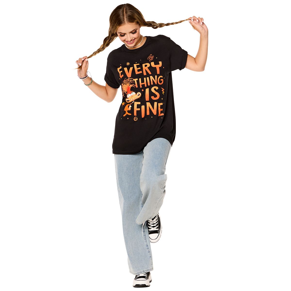 Everything Is Fine Anxiety T Shirt - Inside Out 2 BLACK