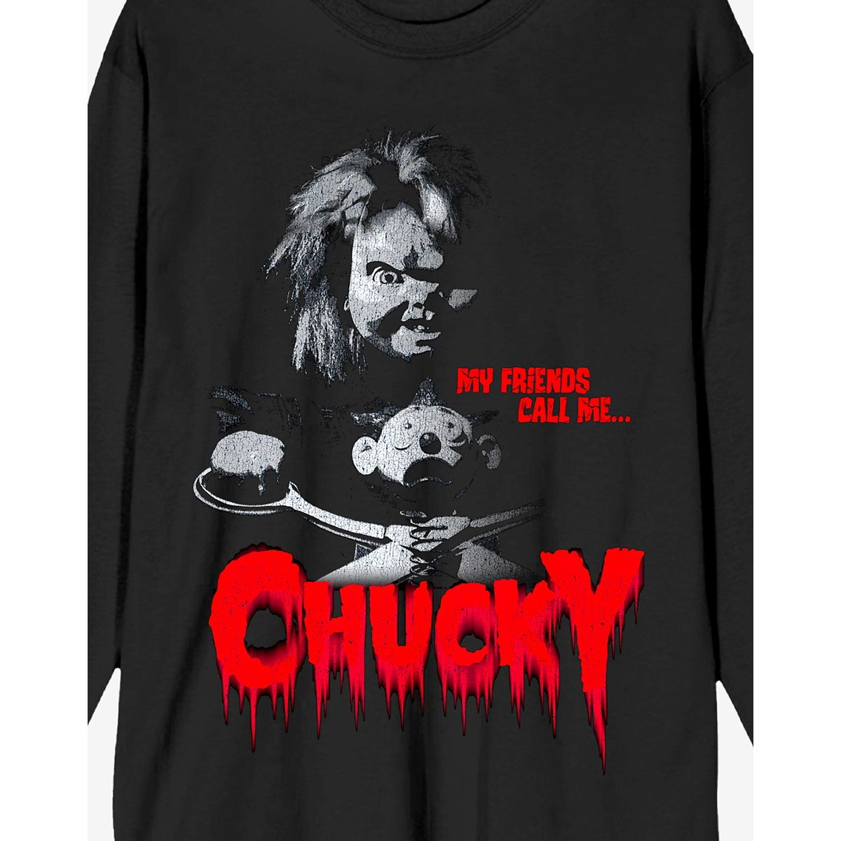 My Friends Call Me Chucky Long Sleeve T Shirt BLACK