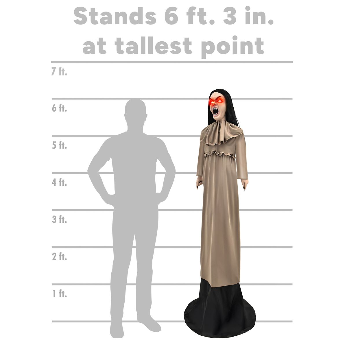 6 Ft 3 In Darcy Doom Animatronic MULTI-COLOR