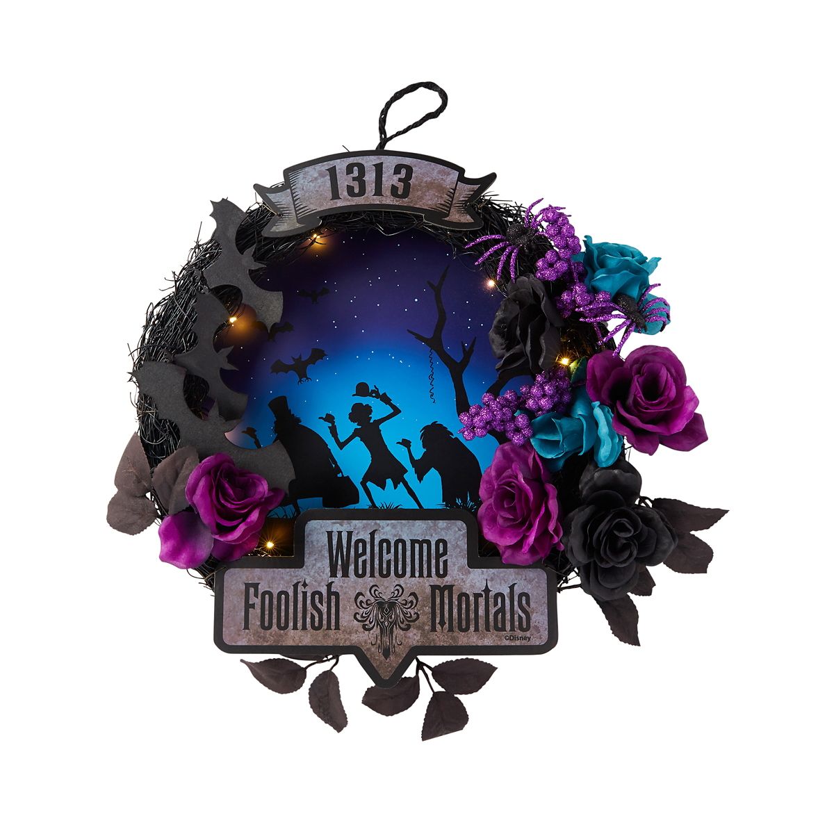 Light-Up Welcome Foolish Mortals Wreath - The Haunted Mansion MULTI-COLOR
