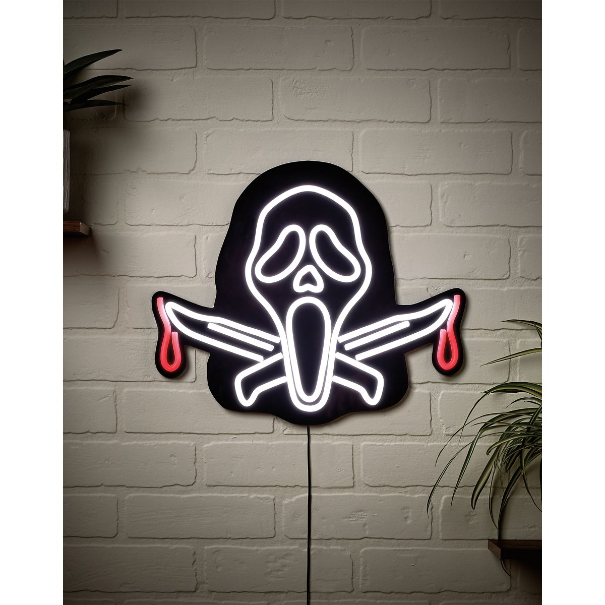 Ghost Face Neon LED Light-Up Sign BLACK / MULTI