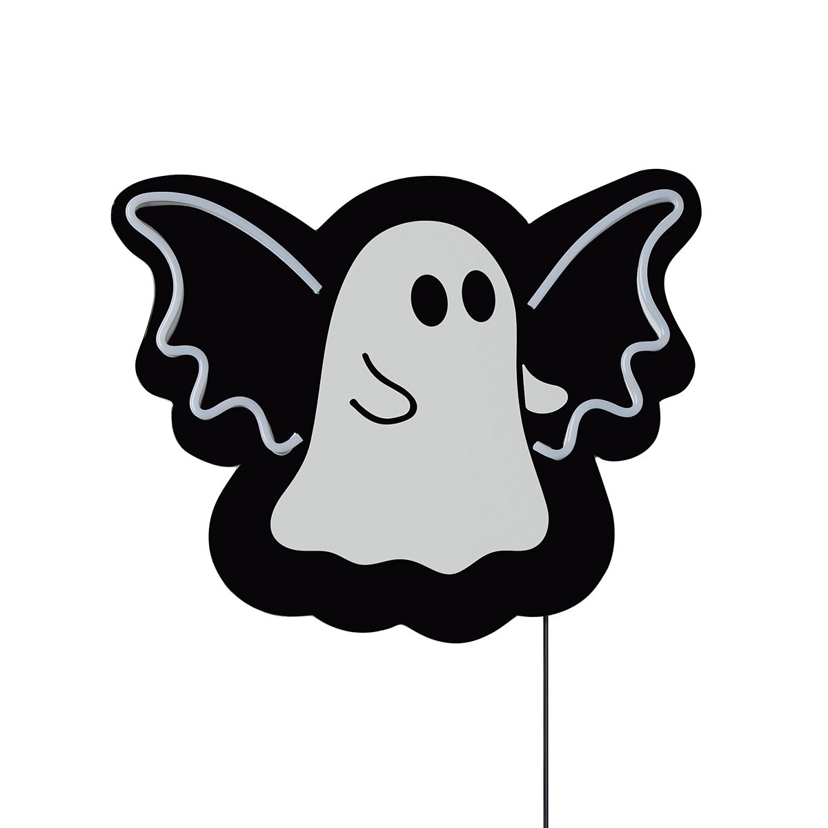 Ghost Bat Neon LED Light-Up Sign BLACK AND WHITE