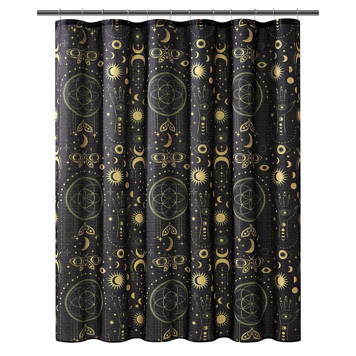 Celestial Noir Shower Curtain BLACK/GOLD