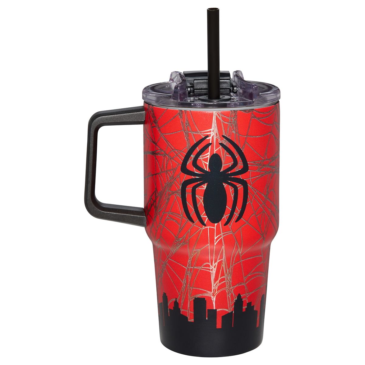 Spider-Man Mask Skyline Travel Tumbler with Straw - 20 oz. MULTI-COLOR