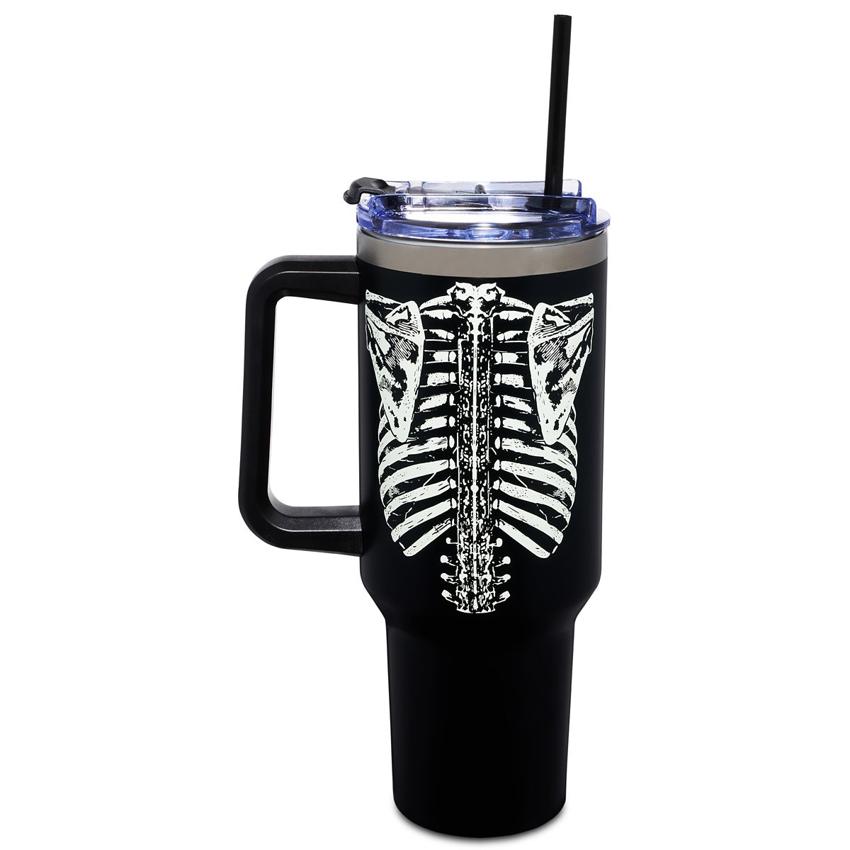 Glow in the Dark Rib Cage Travel Tumbler with Straw - 40 oz. GLOW IN THE DARK