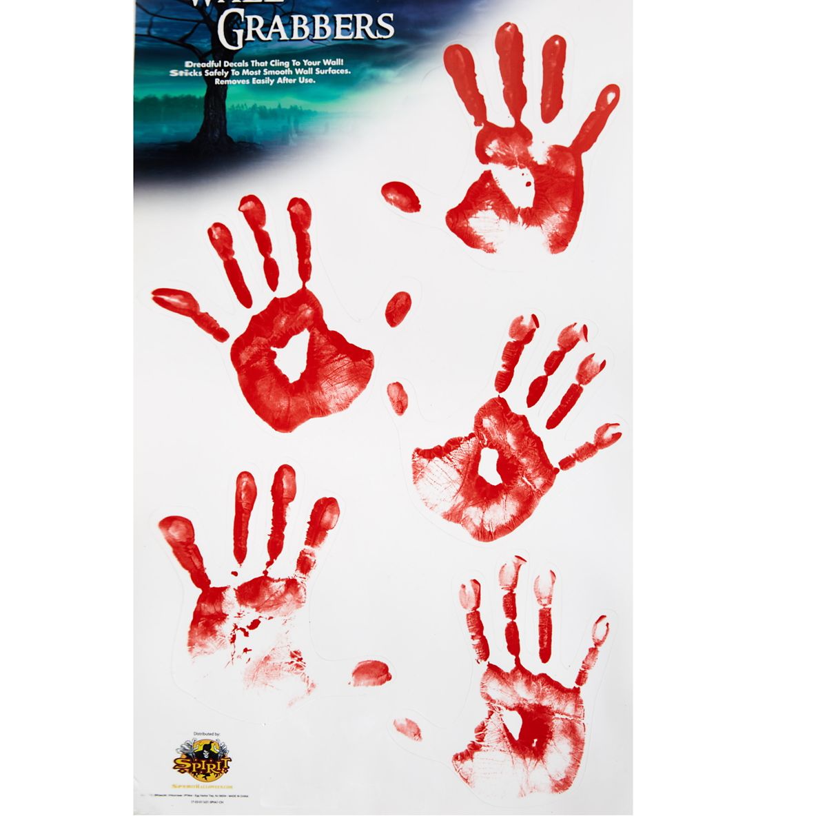 Floor Gore Bloody Human Handprints Decoration RED