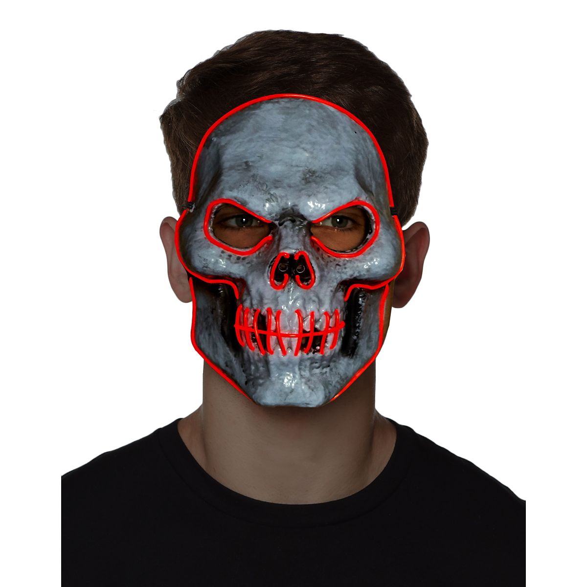 Doom EL Wire Light-Up Skeleton Half Mask
