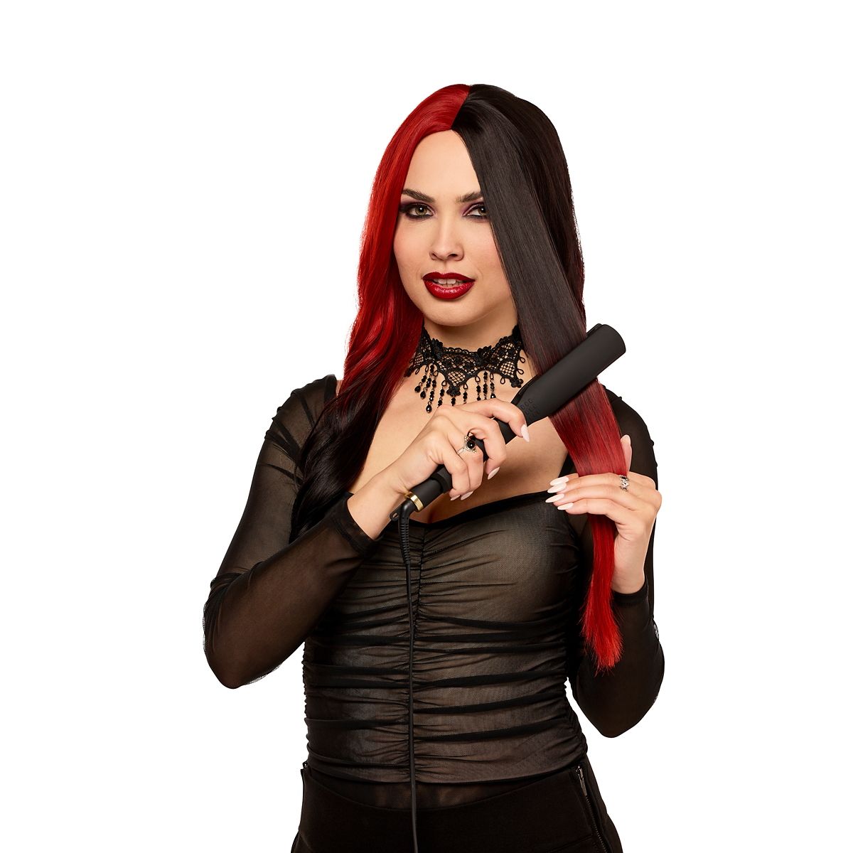 Red and Black Dip Wig BLACK AND RED