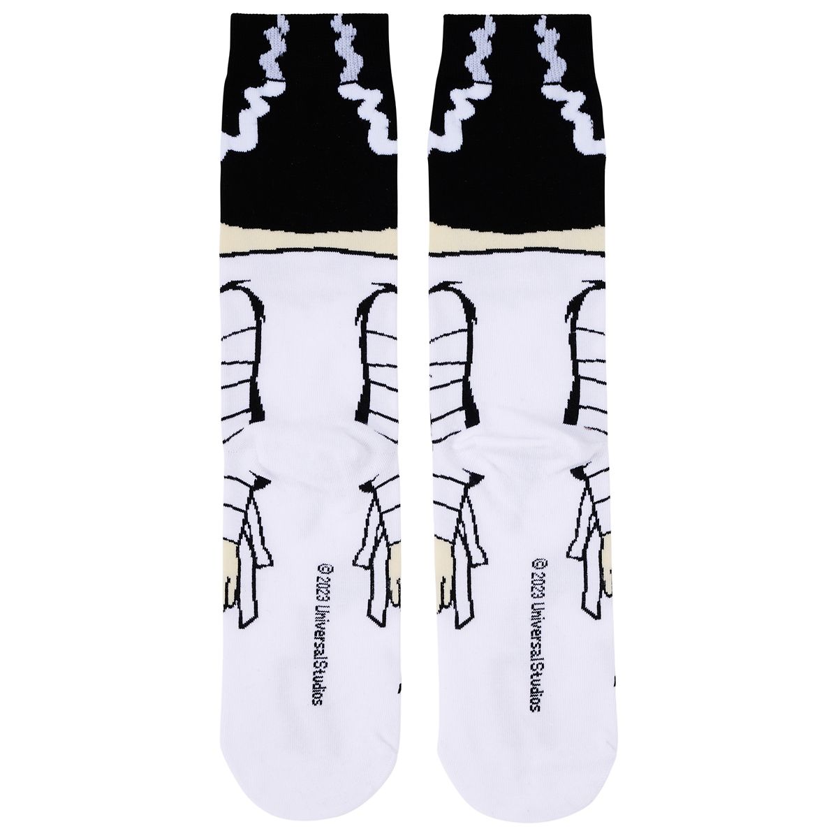 360 Bride of Frankenstein Crew Socks - Universal Classic Monsters WHITE