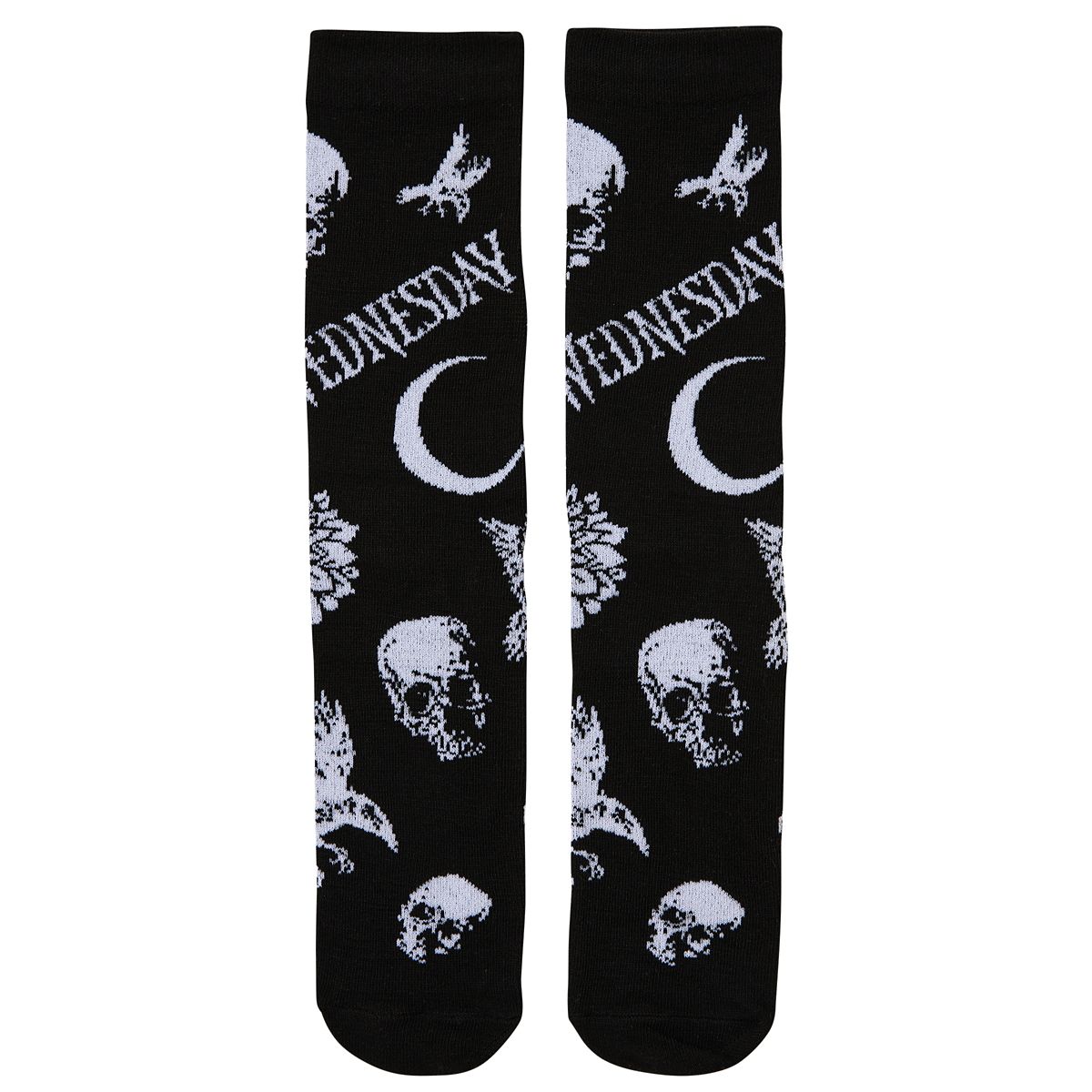 Wednesday Addams Crew Socks - 2 Pack BLACK AND WHITE