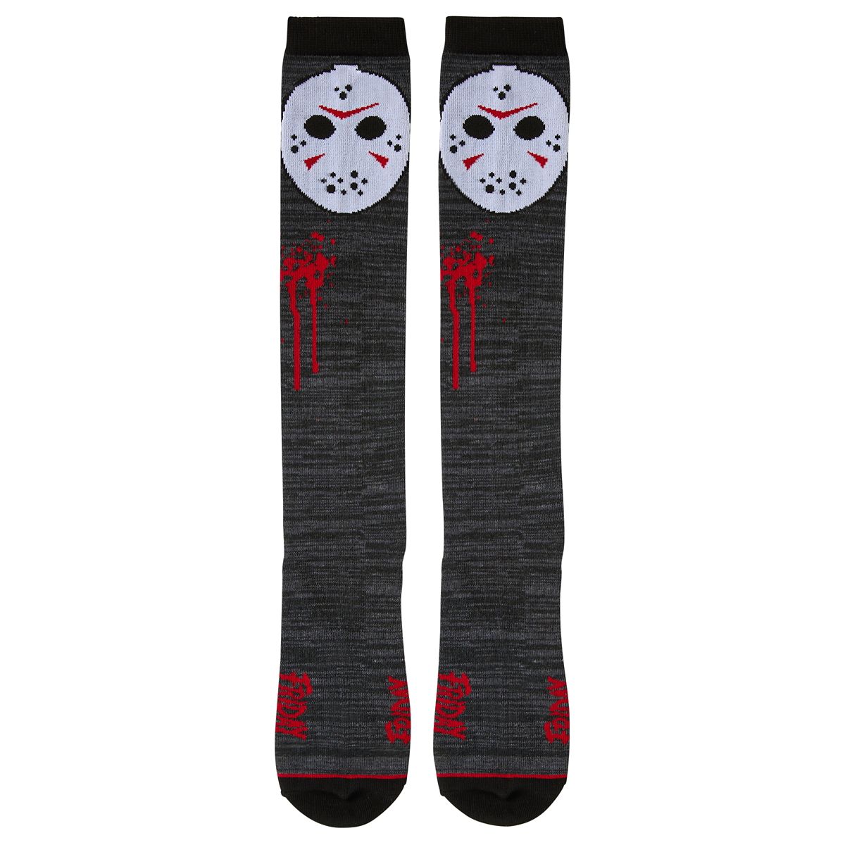 Friday The 13th Knee-High Socks BLACK AND RED