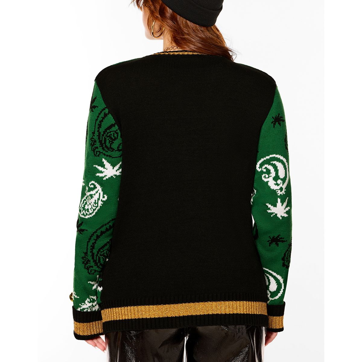 Light-Up Snoop on the Stoop Merry Chrismizzle Christmas Sweater GREEN