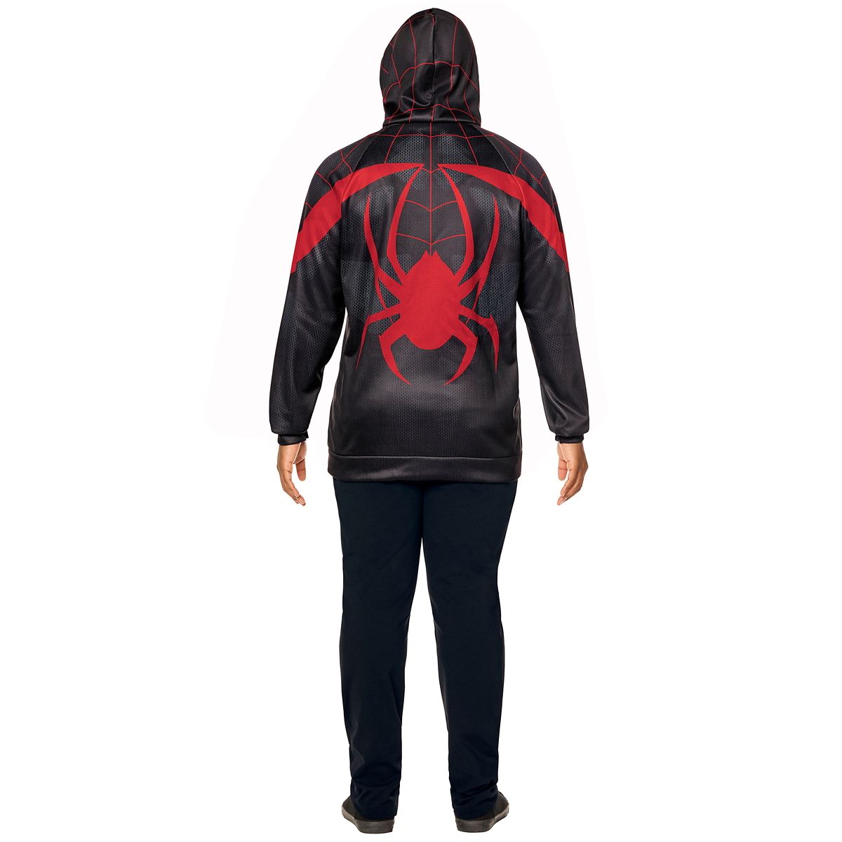 Adult Miles Morales Costume Top and Mask - Spider-Man Classic BLACK AND RED
