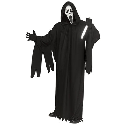 Adult 30th Anniversary Glow in the Dark Ghost Face Costume BLACK