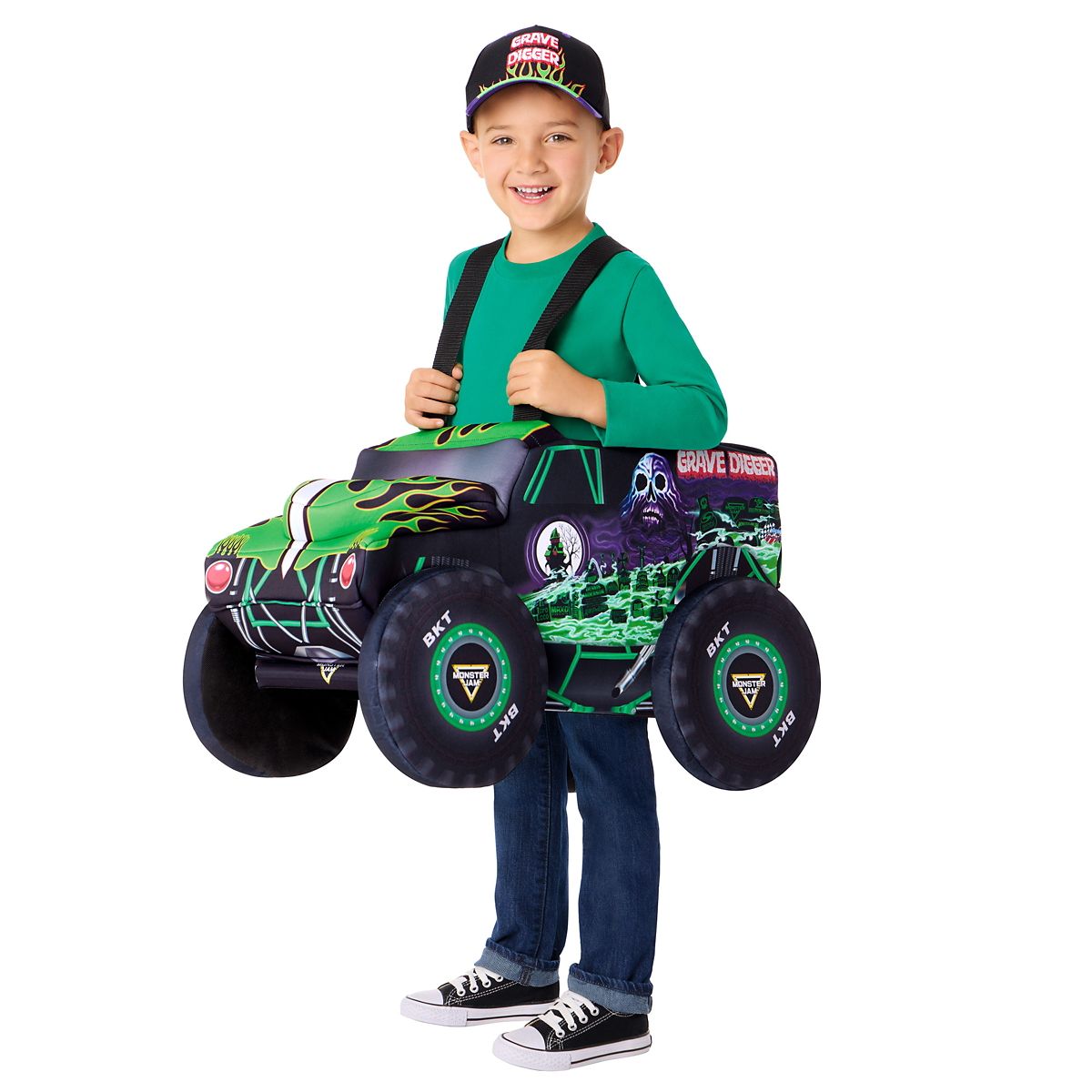 Toddler Grave Digger Ride-Along Costume - Monster Jam GREEN