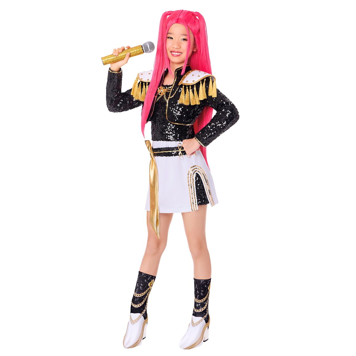 Kids Mira Golden Dress Costume - KPop Demon Hunters BLACK AND WHITE