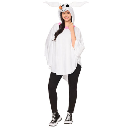 Adult Zero Costume Top - The Nightmare Before Christmas WHITE