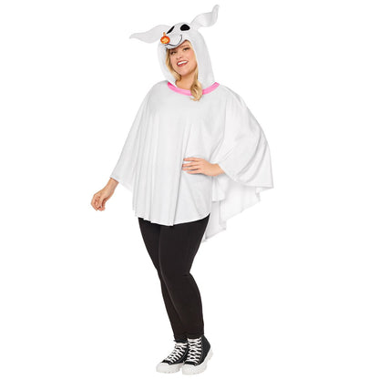 Adult Zero Costume Top - The Nightmare Before Christmas WHITE