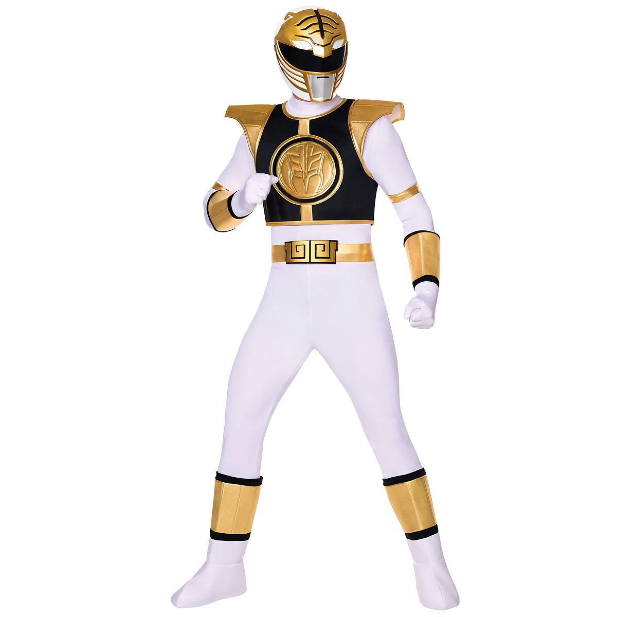 Adult White Power Ranger Costume - Mighty Morphin Power Rangers WHITE