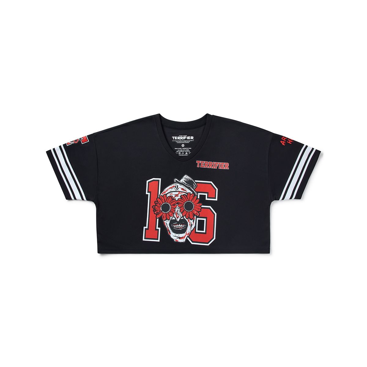 Terrifier Cropped Football Jersey BLACK