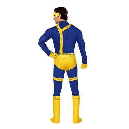 Adult Cyclops Muscle Suit Costume - X-Men '97 BLUE/YELLOW